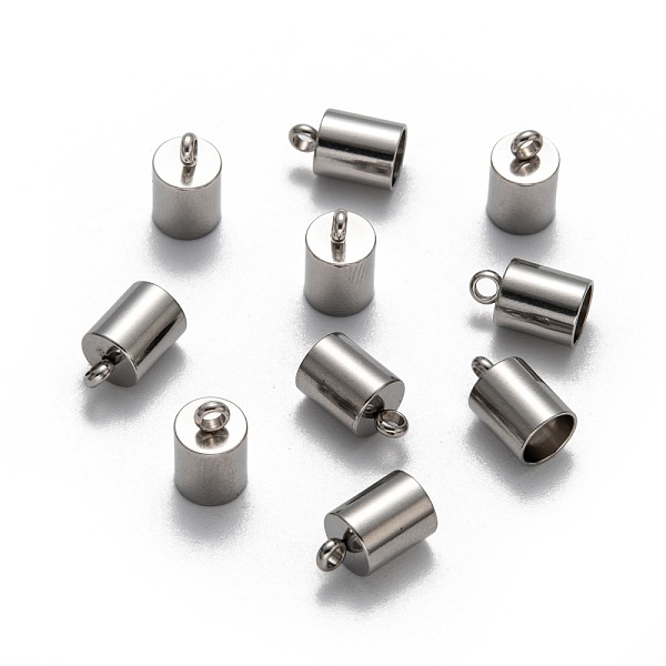 

PandaHall 304 Stainless Steel Cord Ends, End Caps, Stainless Steel Color, 10x6mm, Hole: 2mm, Inner Diameter: 5mm 304 Stainless Steel