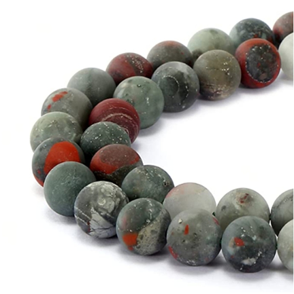 

PandaHall Natural Bloodstone/Heliotrope Stone Beads Strands, Frosted, Round, 8mm, Hole: 1mm, about 47pcs/strand, 15.5 inch(39.37cm)...