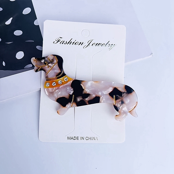 

PandaHall Cute Dog Cellulose Acetate(Resin) Alligator Hair Clips, with Alloy Clips and Rhinestone, for Women Girls, Black, 45x85mm Cellulose...
