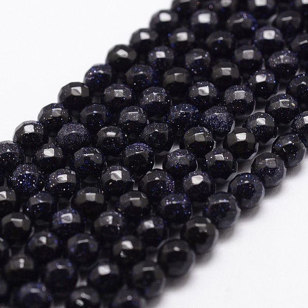 

PandaHall Synthetic Blue Goldstone Beads Strands, Faceted, Round, 4mm, Hole: 1mm, about 93pcs/strand, 14.9 inch~15.1 inch Blue Goldstone...