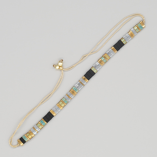 Bracciale scorrevole regolabile fatto a mano da donna in stile etnico vintage