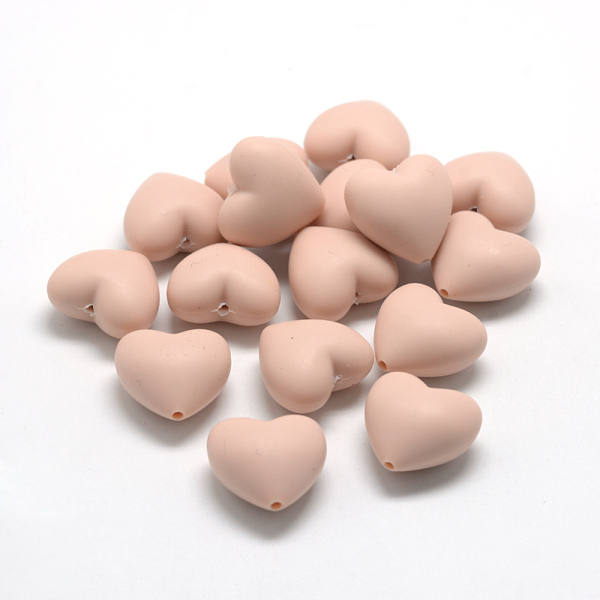 

PandaHall Food Grade Eco-Friendly Silicone Focal Beads, Chewing Beads For Teethers, DIY Nursing Necklaces Making, Heart, PeachPuff..., Brown