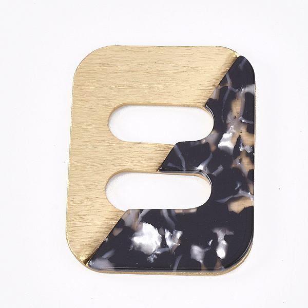 

PandaHall Aluminum & Cellulose Acetate(Resin) Buckles, Rounded Rectangle, Mixed Color, 58x45x4.5~5.5mm, Hole: 26x11mm Aluminum Rectangle..., Multicolor