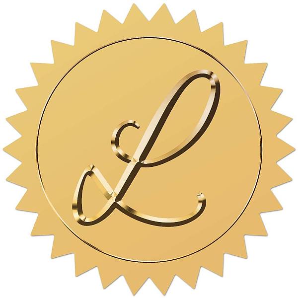 

PandaHall Self Adhesive Gold Foil Embossed Stickers, Medal Decoration Sticker, Letter L, 5x5cm Metal Letter L