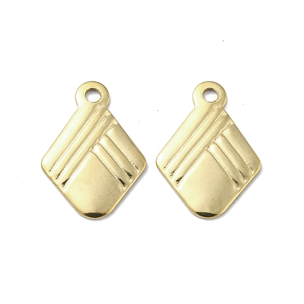 

PandaHall 304 Stainless Steel Charms, Rhombus Charms, Real 14K Gold Plated, 13x9x1mm, Hole: 1.3mm 304 Stainless Steel Rhombus