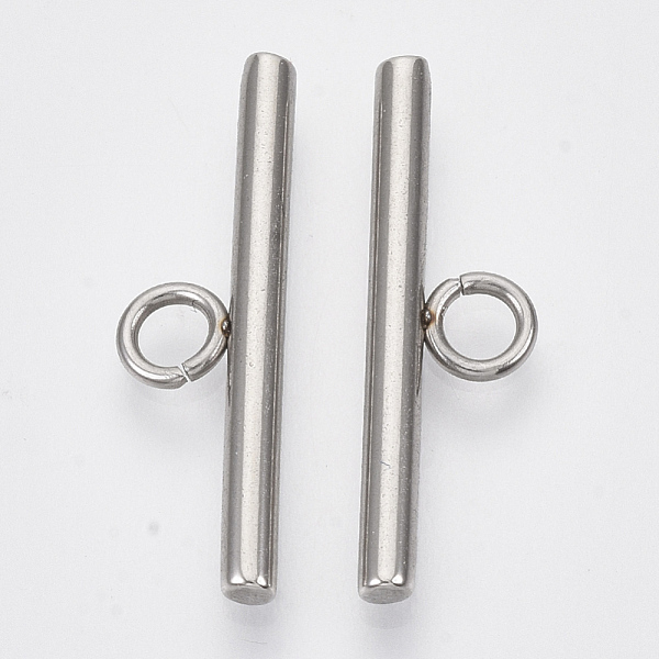 

PandaHall 304 Stainless Steel Toggle Clasps Parts, Stainless Steel Color, Bar: 25x7x2.5mm, Hole: 3mm 304 Stainless Steel Others