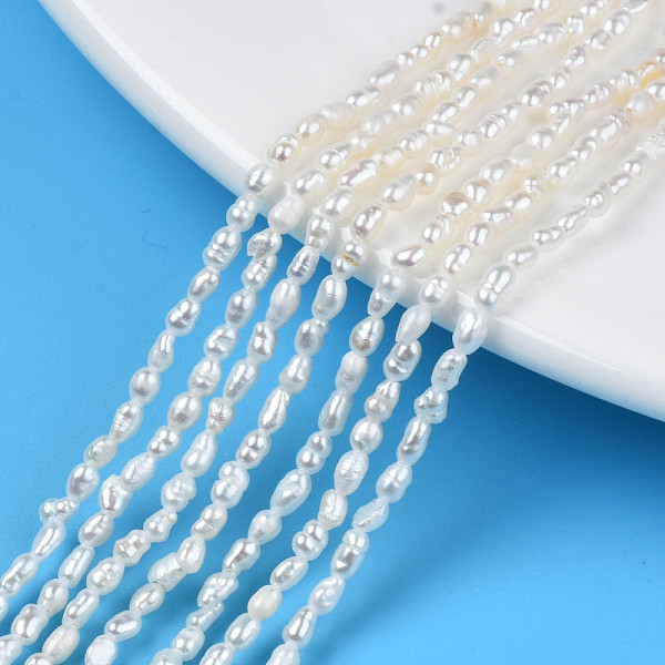 

PandaHall Natural Cultured Freshwater Pearl Beads Strands, Rice, Seashell Color, 2.5~4.5x1.5~2.5mm, Hole: 0.5mm, about 79~81pcs/strand...