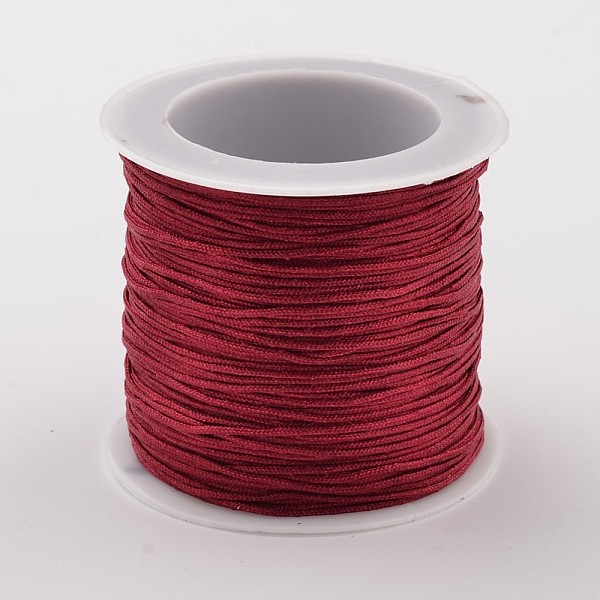 

PandaHall Nylon Thread Cord, DIY Material for Jewelry Making, Dark Red, 0.8mm, about 38.27 yards(35m)/roll Nylon Red
