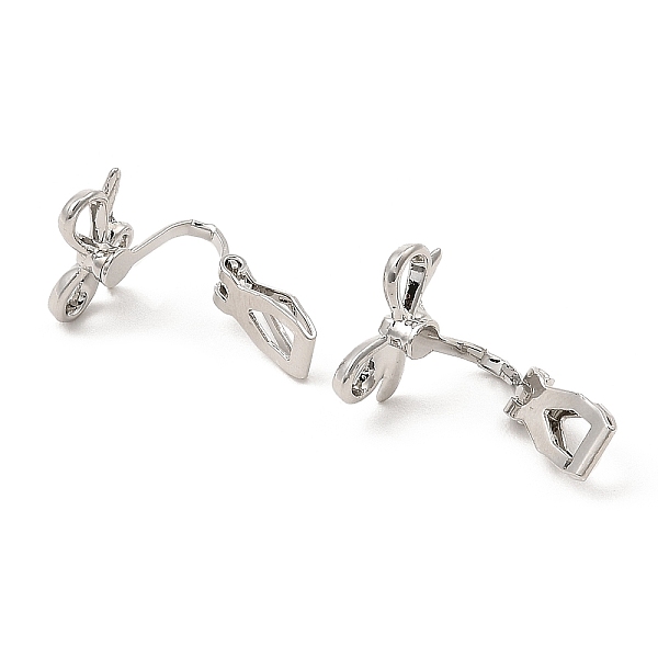 

PandaHall Alloy Clip-on Earring Findings, with Horizontal Loops, for Non-pierced Ears, Bowknot, Platinum, 14.5x14x11mm, Hole: 1.2mm Alloy...