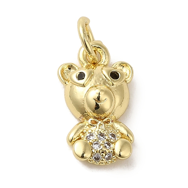 

PandaHall Brass Micro Pave Clear Cubic Zirconia Pendants, Bear , Real 18K Gold Plated, 14x8x3.5mm, Hole: 3.2mm Brass+Cubic Zirconia Clear