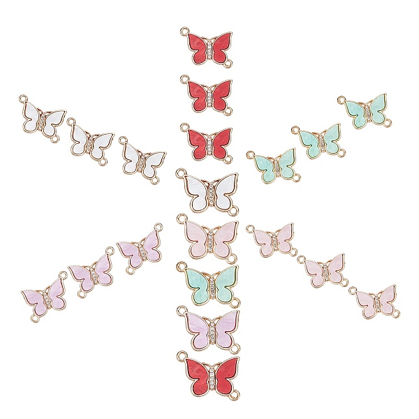 

PandaHall SUNNYCLUE 20Pcs 5 Colors Eco-Friendly Alloy Micro Pave Clear Cubic Zirconia Links Connectors, with Acrylic Cadmium Free & Lead..., Multicolor