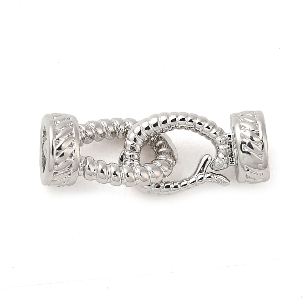 

PandaHall Brass Fold Over Clasps, Twist Oval, Real Platinum Plated, Oval: 10x7x5.5mm, Inner Diameter: 3.5mm; Clasps: 11.5x6x5.5mm, Inner...