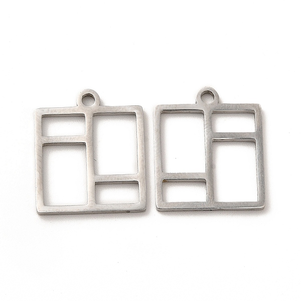 

PandaHall 304 Stainless Steel Pendants, Hollow, Rectangle Charm, Stainless Steel Color, 17.5x15x2mm, Hole: 1.6mm 304 Stainless Steel...