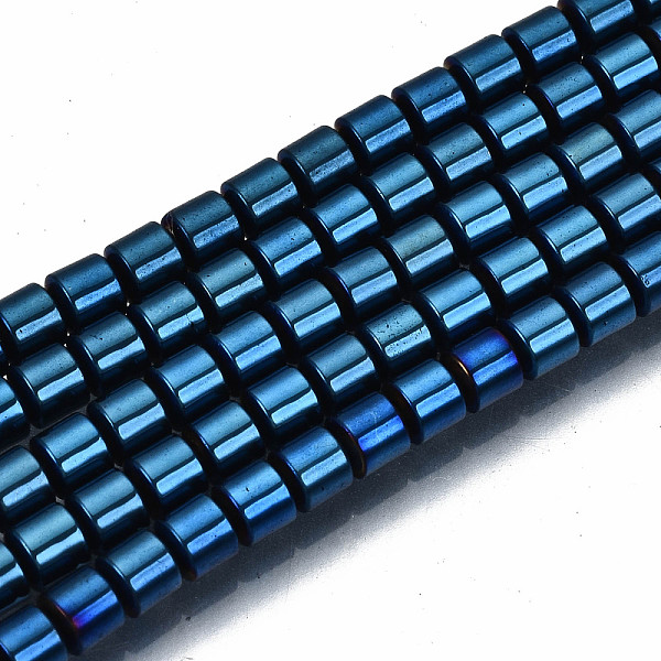

PandaHall Electroplate Non-magnetic Synthetic Hematite Beads Strands, Column, Royal Blue, 3.5x3mm, Hole: 1mm, about 125~126pcs/strand, 15.55...
