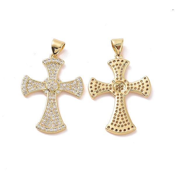 

PandaHall Cross Brass Micro Pave Clear Cubic Zirconia Pendants, Cadmium Free & Nickel Free & Lead Free, Real 18K Gold Plated, 28x20x2mm...