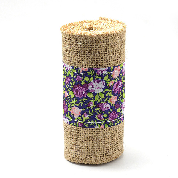 

PandaHall Burlap Ribbon, Hessian Ribbon, Jute Ribbon, with Prined Polyester Ribbon, for Jewelry Making, Mixed Color, 4-3/4 inch(120mm)..., Multicolor