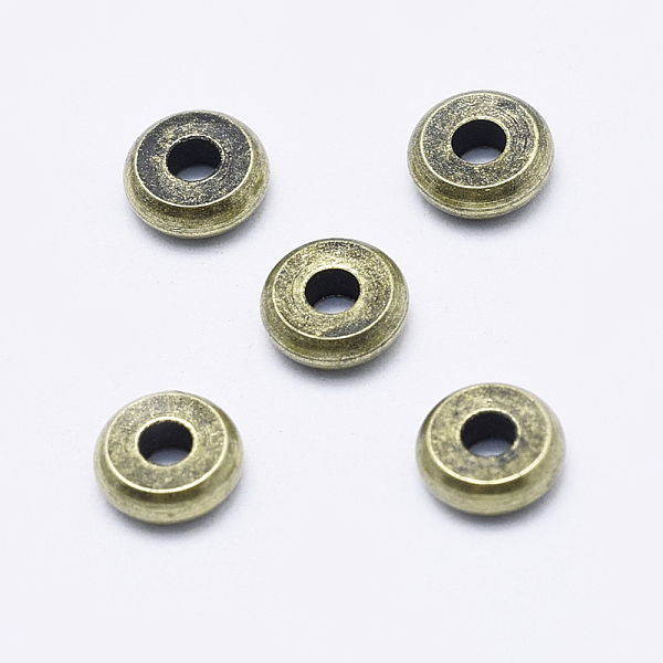 

PandaHall Brass Spacer Beads, Long-Lasting Plated, Cadmium Free & Nickel Free & Lead Free, Flat Round, Antique Bronze, 5x1.5mm, Hole: 1mm...