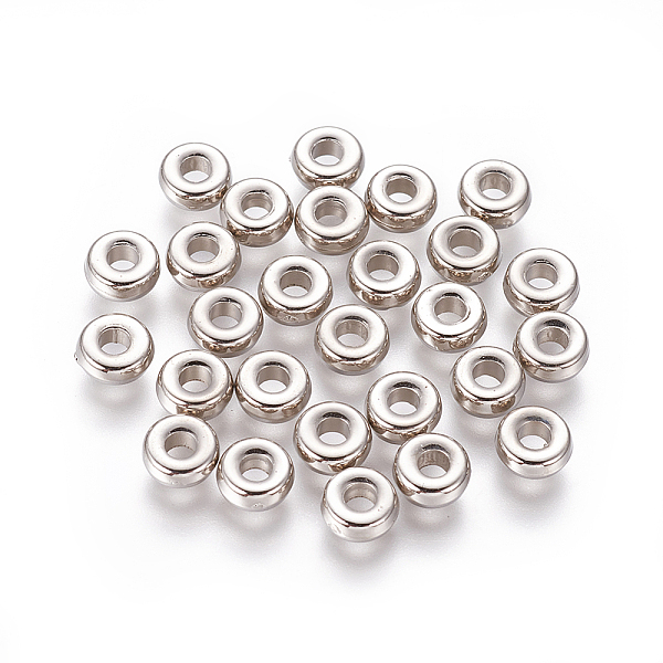 

PandaHall CCB Plastic Beads, Rondelle, Platinum, 6x2.5mm, Hole: 2mm Plastic Rondelle