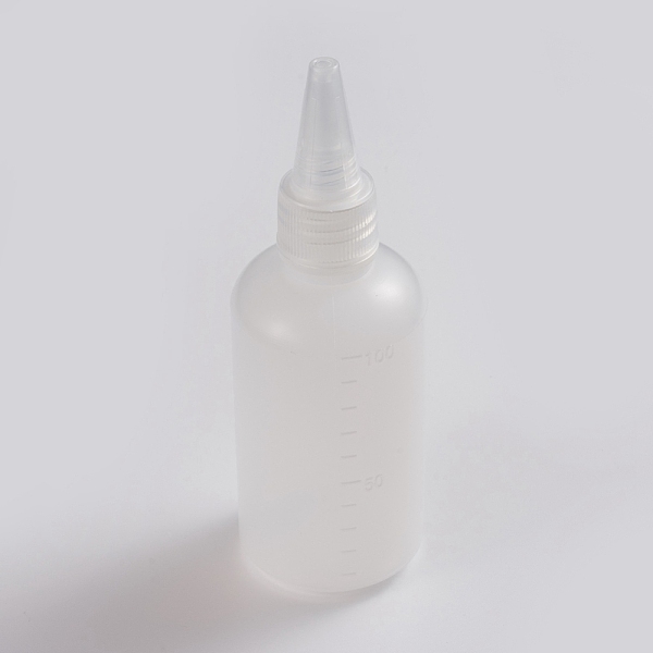 

PandaHall Plastic Graduated Glue Bottles, Squeeze Bottles, with Leak-Proof Cap, White, 12.8x4.4cm, Capacity: 120ml Plastic White