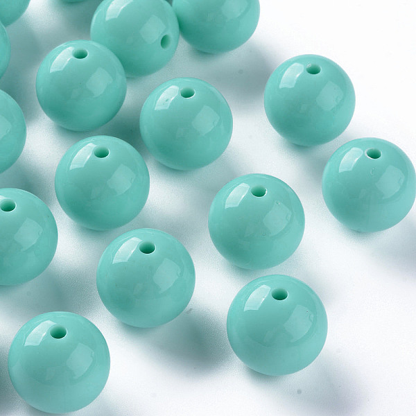 

PandaHall Opaque Acrylic Beads, Round, Pale Turquoise, 20x19mm, Hole: 3mm, about 111pcs/500g Acrylic Round