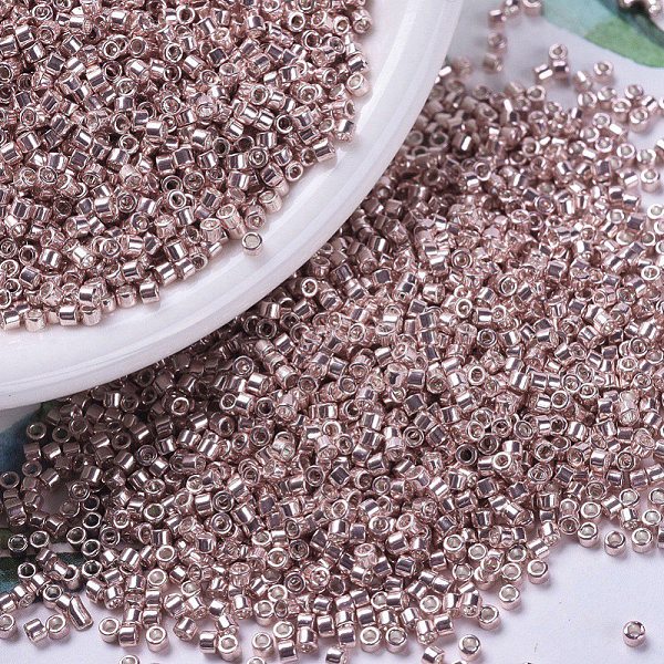 

PandaHall MIYUKI Delica Beads, Cylinder, Japanese Seed Beads, 11/0, (DB0418) Galvanized Blush, 1.3x1.6mm, Hole: 0.8mm, about 20000pcs/bag..., Pink