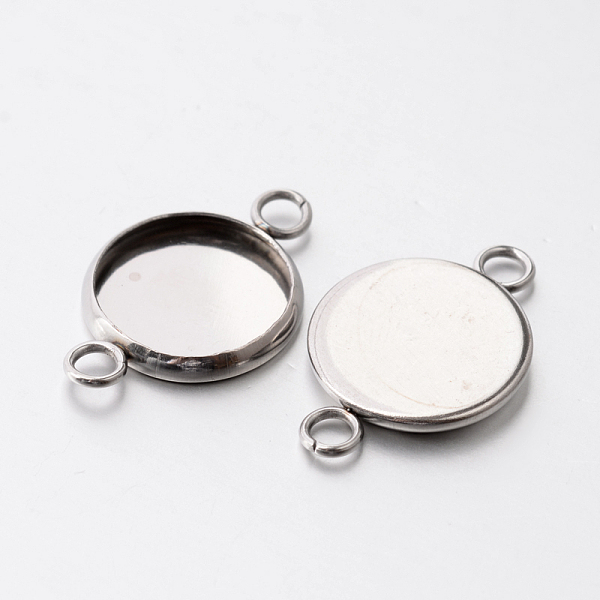 

PandaHall Flat Round 304 Stainless Steel Cabochon Connector Settings, Stainless Steel Color, 23.5x16x2mm, Hole: 2.2mm 304 Stainless Steel...