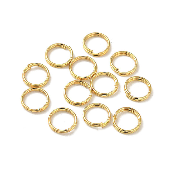 

PandaHall 304 Stainless Steel Split Rings, Double Loops Jump Rings, Flat Round, Real 18K Gold Plated, 6x1mm, Inner Diameter: 4.5mm 304...