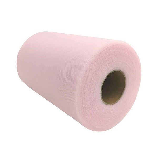 

PandaHall Deco Mesh Ribbons, Tulle Fabric, Tulle Roll Spool Fabric For Skirt Making, Lavender Blush, 6 inch(15cm), about 100yards/roll..., Pink