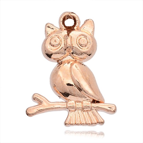 

PandaHall Alloy Owl Pendants, Long-Lasting Plated, Rose Gold, 24x19x5mm, Hole: 2mm Alloy Owl