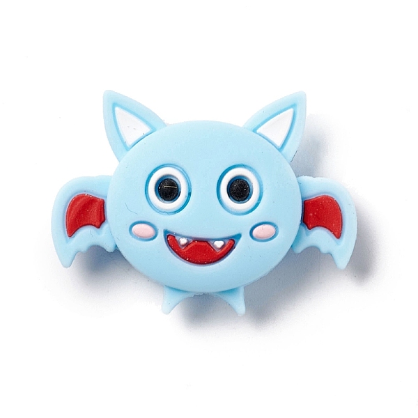 

PandaHall Silicone Focal Beads, Baby Chew Teething Beads, Bat, Light Sky Blue, 24.5x31x10mm, Hole: 2mm Silicone Bat Blue