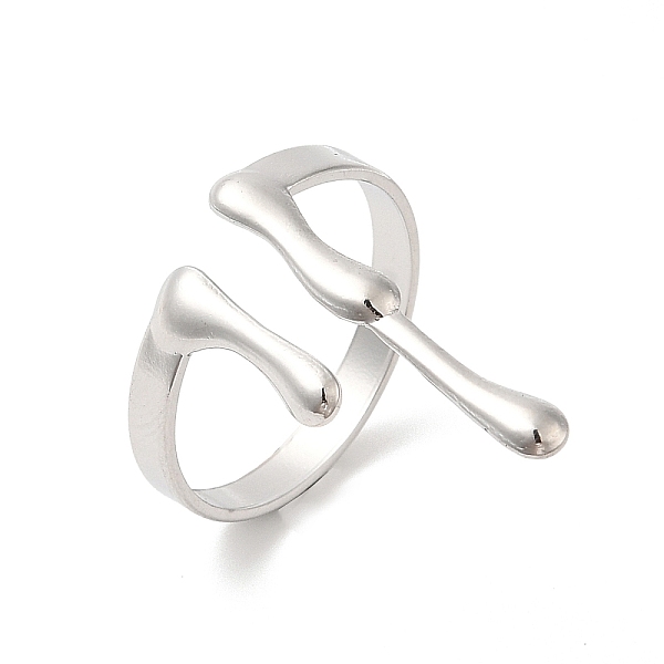 

PandaHall 304 Stainless Steel Melting Drop Open Cuff Rings for Women, Stainless Steel Color, US Size 8 1/2(18.5mm) 304 Stainless Steel