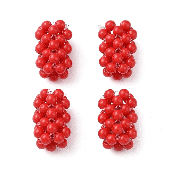 

PandaHall Normal Glass Beads, Seed Bead Braided Column, Dark Red, 10.5x10.5x20mm, Hole: 5.5x5mm Glass Column