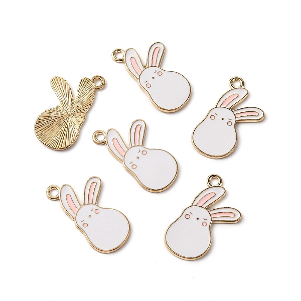 

PandaHall Alloy Enamel Pendants, Light Gold, Rabbit, White, 30.5x19x1mm, Hole: 2.5mm Alloy+Enamel Rabbit White