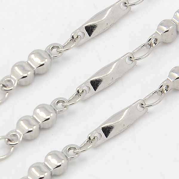 

PandaHall 3.28 Feet 304 Stainless Steel Chains, Decorative Bar Link Chain, Soldered, Stainless Steel Color, 2.5x2mm 304 Stainless Steel