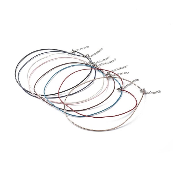 

PandaHall Cowhide Leather Choker Necklaces, with 304 Stainless Steel Lobster Claw Clasp, Mixed Color, 16.14 inch(410mm) Leather Multicolor