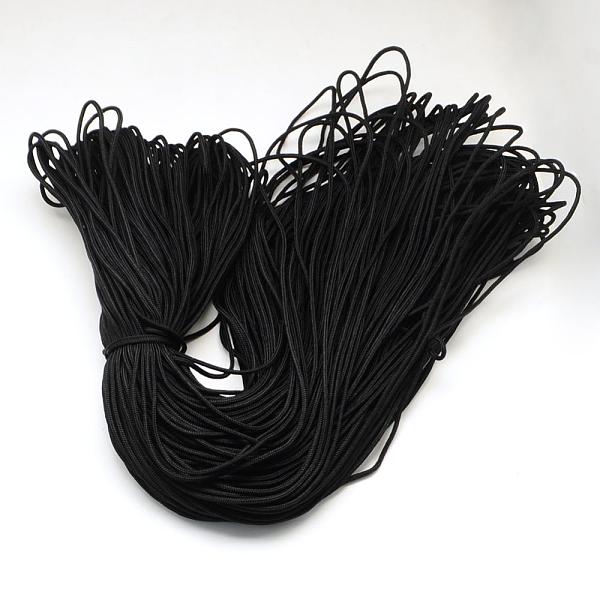 

PandaHall Polyester & Spandex Cord Ropes, 16-Ply, Black, 2mm, about 109.36 yards(100m)/bundle Polyester Black