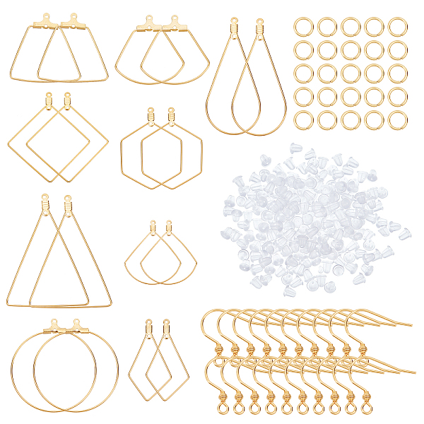 

PandaHall DICOSMETIC 20pcs 10 Styles Golden Hoop Earring Findings 304 Stainless Steel Assorted Geometric Earrings with 20pcs Earring Hooks...