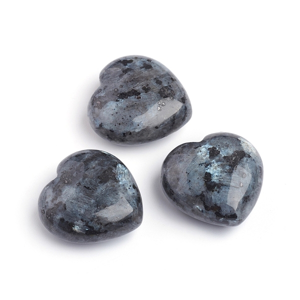 

PandaHall Natural Larvikitee Heart Love Stone, Pocket Palm Stone for Reiki Balancing, 29.5~30x30~30.5x14.5mm Larvikite Heart