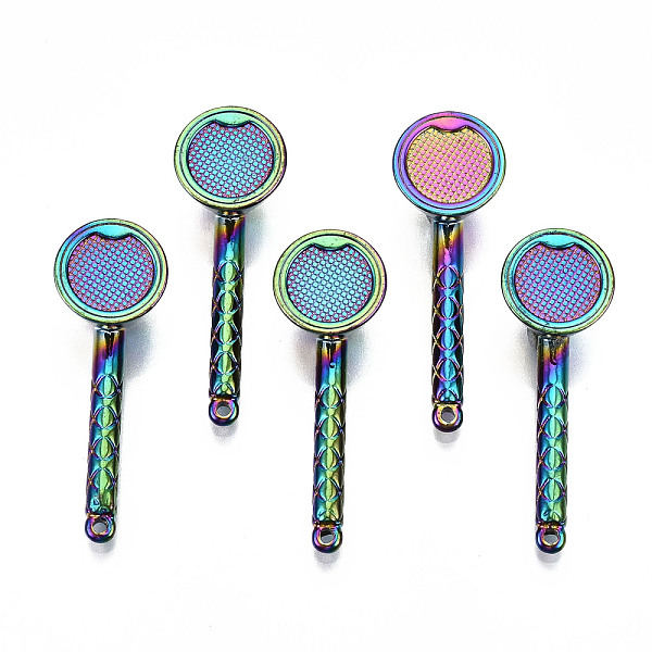 

PandaHall Rainbow Color Alloy Pendants, Cadmium Free & Lead Free, Headset, 38x13x9mm, Hole: 1.4mm Alloy Others