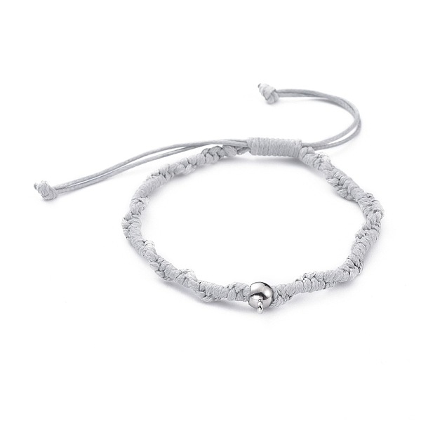 

PandaHall Unisex Adjustable Korean Waxed Polyester Cord Braided Bead Bracelets, with 304 Stainless Steel Tube Bails, Gray, 2-1/4 inch~3-3/8...