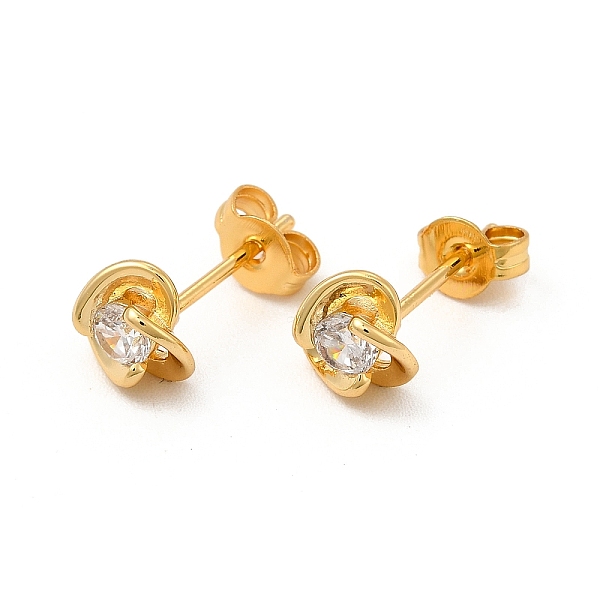 

PandaHall Rack Plating Brass Micro Pave Cubic Zirconia Stud Earrings, Long-Lasting Plated Flower Earring for Women, Cadmium Free & Lead Free..., Clear