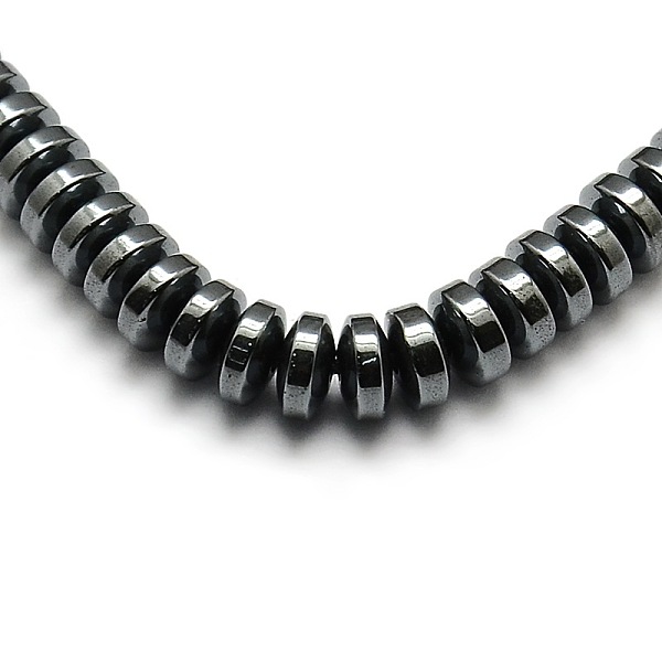 

PandaHall Grade AA Non-magnetic Synthetic Hematite Beads Strands, Heishi Beads, Flat Round/Disc, 4x2mm, Hole: 1mm, about 200pcs/strand, 16...