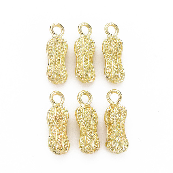 

PandaHall Alloy Pendants, Cadmium Free & Nickel Free & Lead Free, Peanut, Light Gold, 19.5x7x7mm, Hole: 2.5mm Alloy Food