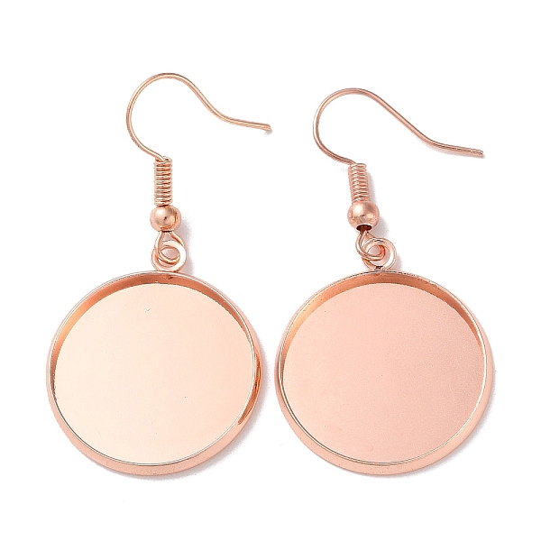 

PandaHall Rack Plating Iron Earring Hooks, with Blank Round Trays, Flat Round, Rose Gold, 42.5mm, Pin: 0.7mm Iron Flat Round