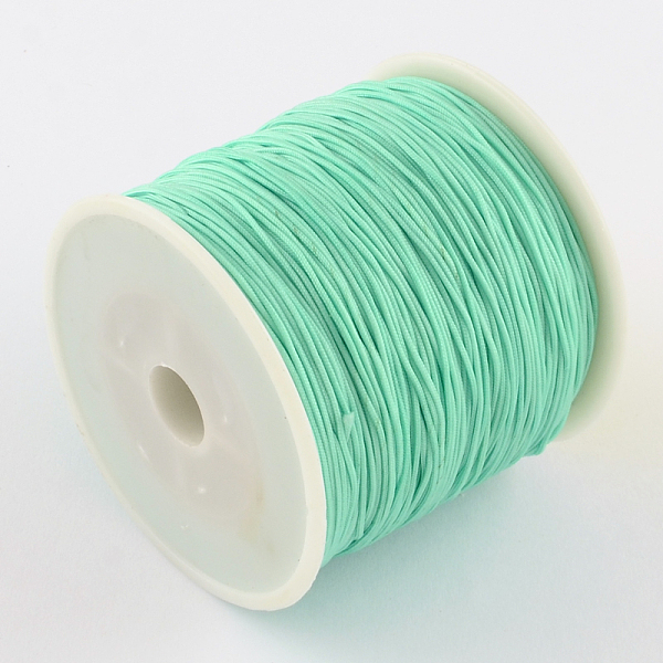 

PandaHall Braided Nylon Thread, Chinese Knotting Cord Beading Cord for Beading Jewelry Making, Aquamarine, 0.5mm, about 150yards/roll Nylon..., Green