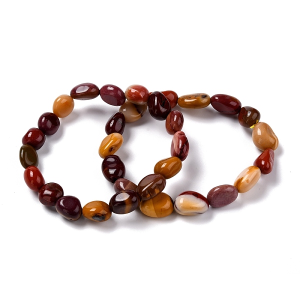 

PandaHall Natural Mookaite Beaded Stretch Bracelets, Tumbled Stone, Nuggets, Inner Diameter: 2 inch(5~5.2cm) Mookaite