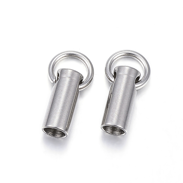 

PandaHall 201 Stainless Steel Cord Ends, End Caps, Column, Stainless Steel Color, 7x2mm, Hole: 3.5mm, about 1.5mm inner diameter 201...