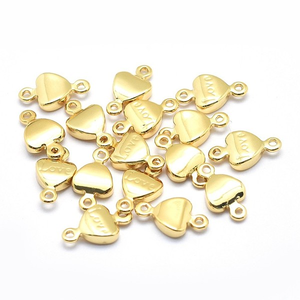 

PandaHall Brass Links Connectors, Cadmium Free & Nickel Free & Lead Free, Heart with Word Love, For Valentine's Day, Real 18K Gold Plated...