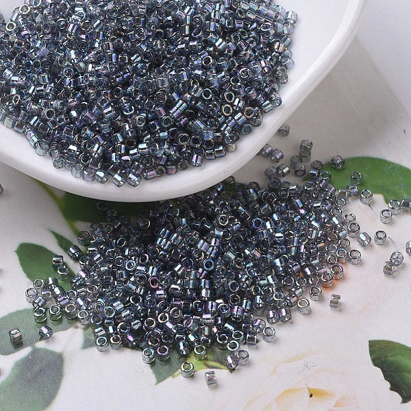 

PandaHall MIYUKI Delica Beads, Cylinder, Japanese Seed Beads, 11/0, (DB0179) Transparent Gray AB, 1.3x1.6mm, Hole: 0.8mm, about 2000pcs/10g...