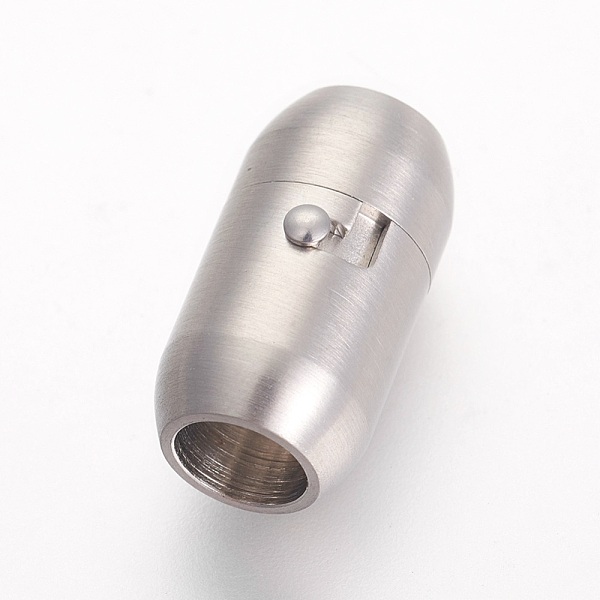 

PandaHall 304 Stainless Steel Locking Tube Magnetic Clasps, Matte Style, Oval, Stainless Steel Color, 18.5x10mm, Hole: 6mm 304 Stainless...